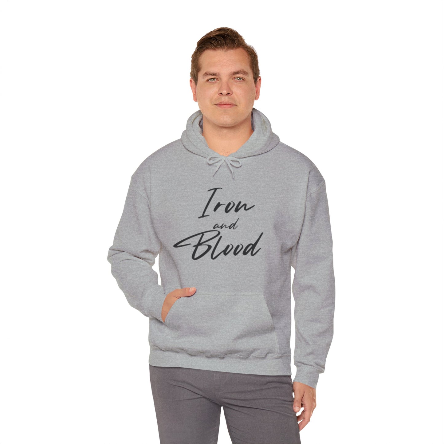 Hooded Sweatshirt Iron & Blood Script