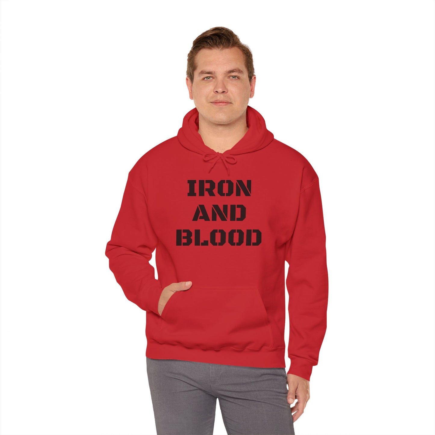 Hooded Sweatshirt Iron & Blood Stencil