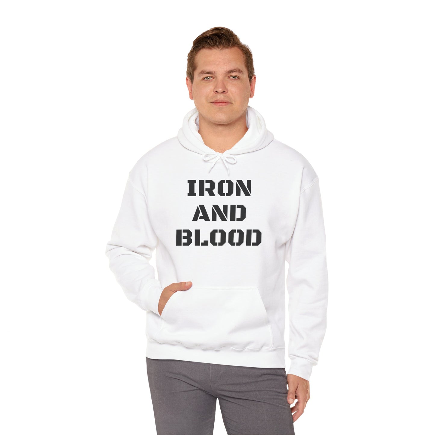 Hooded Sweatshirt Iron & Blood Stencil