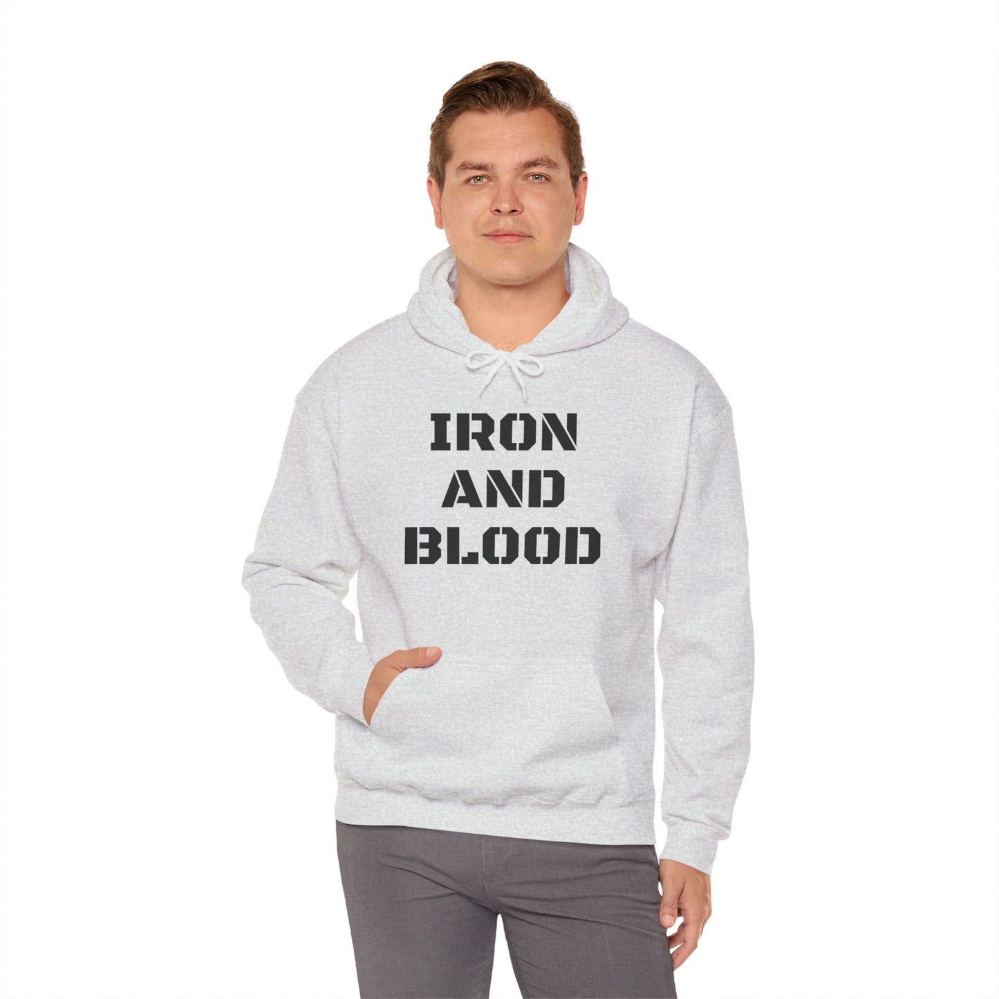 Hooded Sweatshirt Iron & Blood Stencil