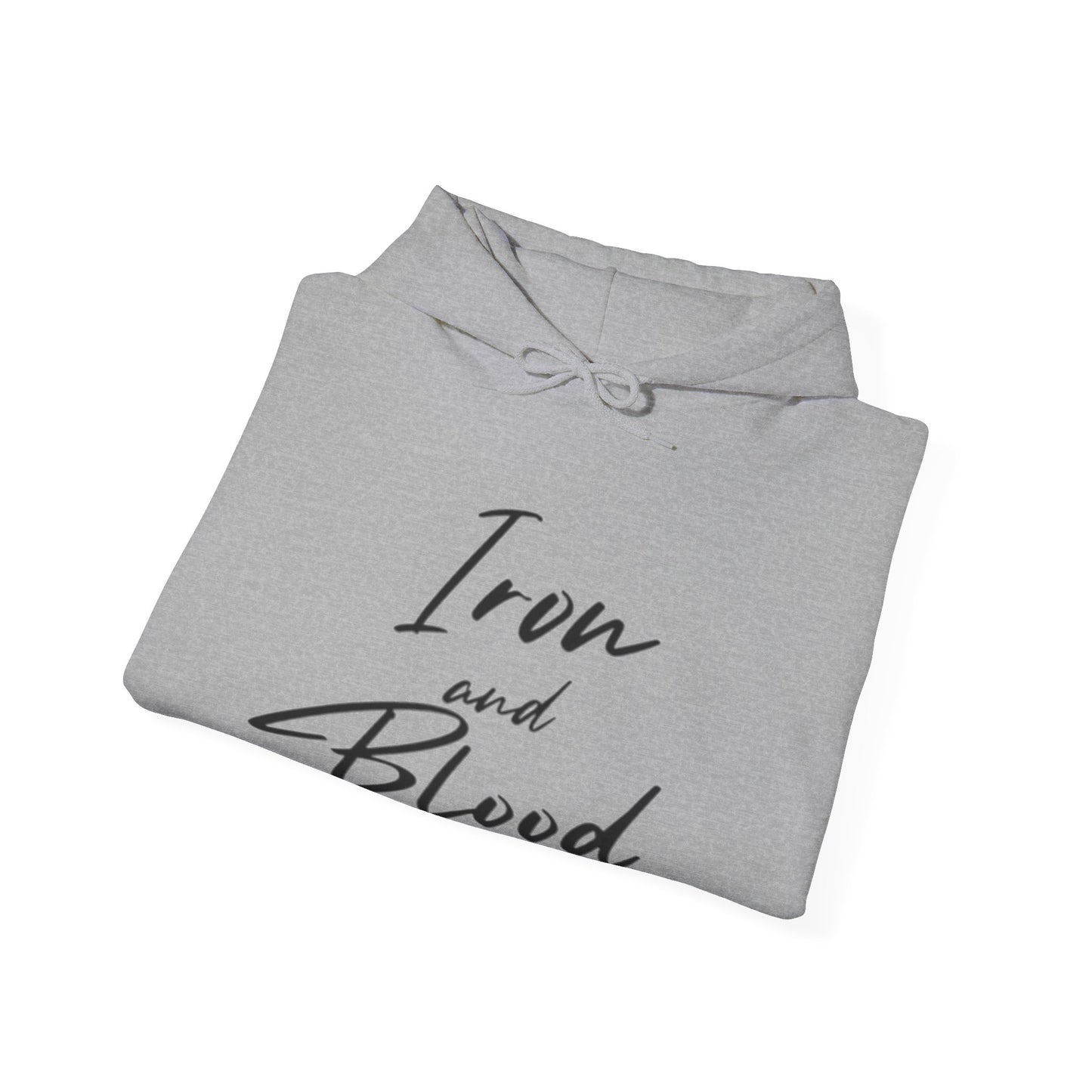 Hooded Sweatshirt Iron & Blood Script