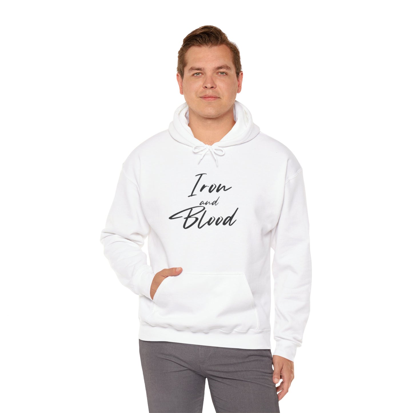 Hooded Sweatshirt Iron & Blood Script