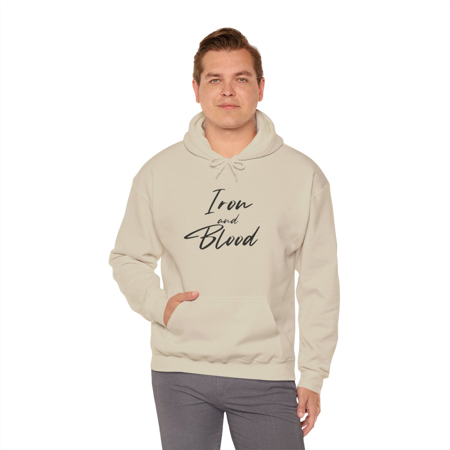 Hooded Sweatshirt Iron & Blood Script