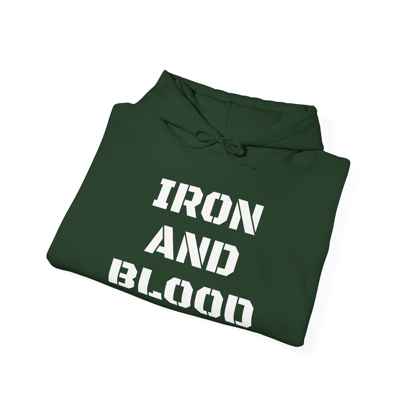 Men's Hooded Sweatshirt Iron & Blood Stencil