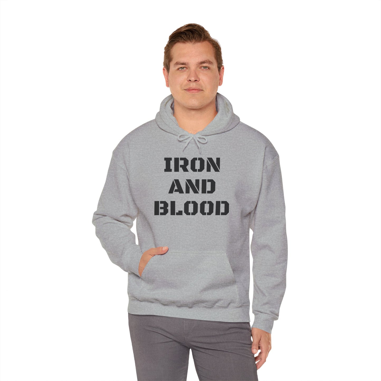 Hooded Sweatshirt Iron & Blood Stencil