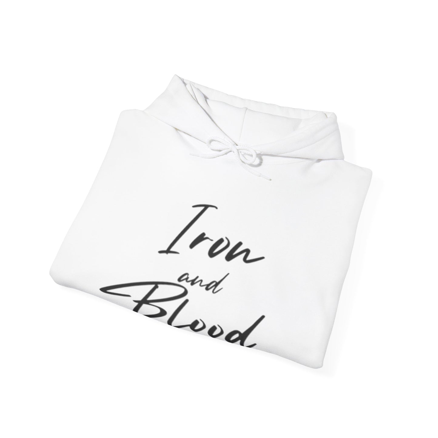 Hooded Sweatshirt Iron & Blood Script