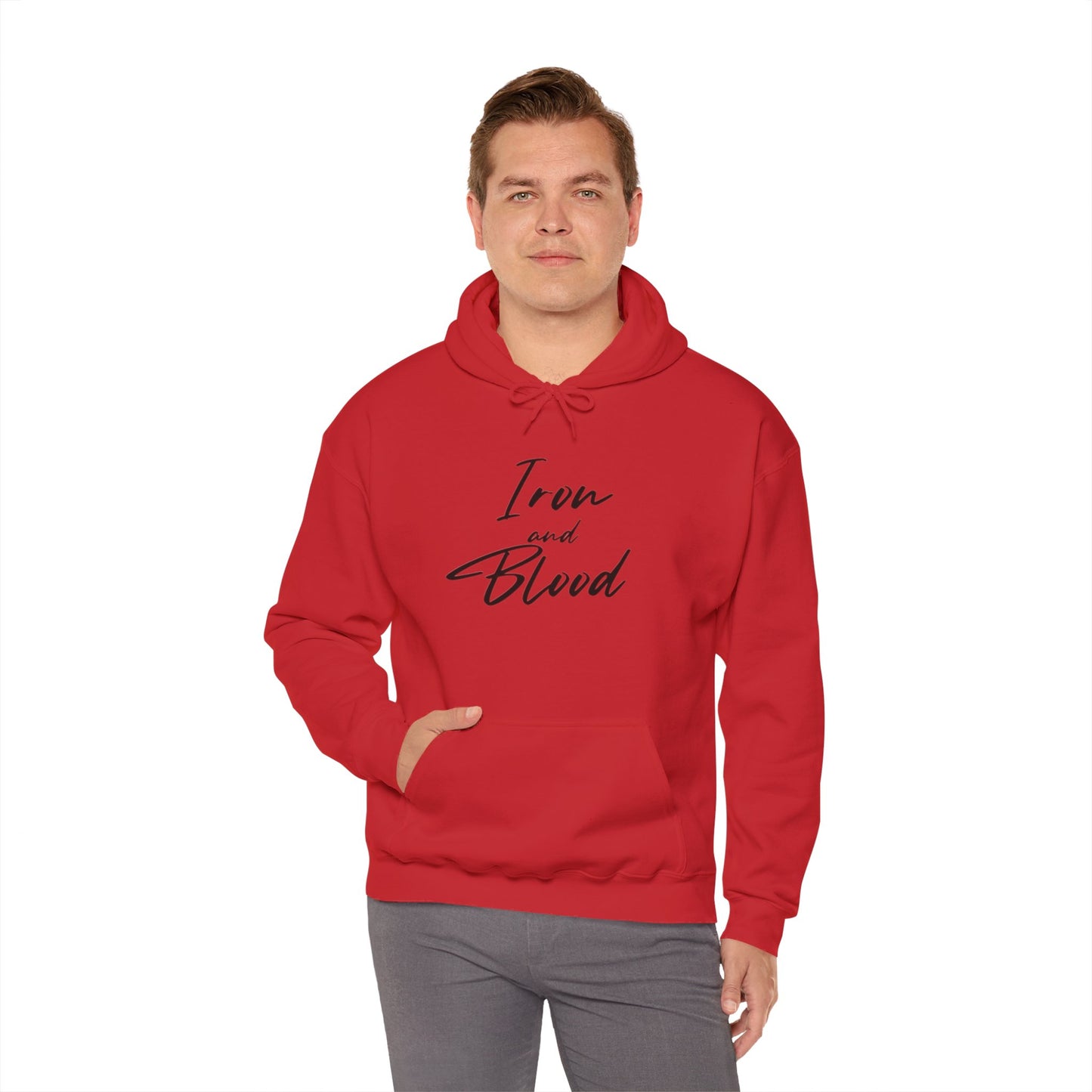 Hooded Sweatshirt Iron & Blood Script