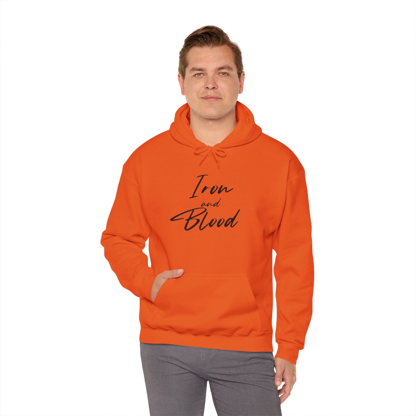 Hooded Sweatshirt Iron & Blood Script